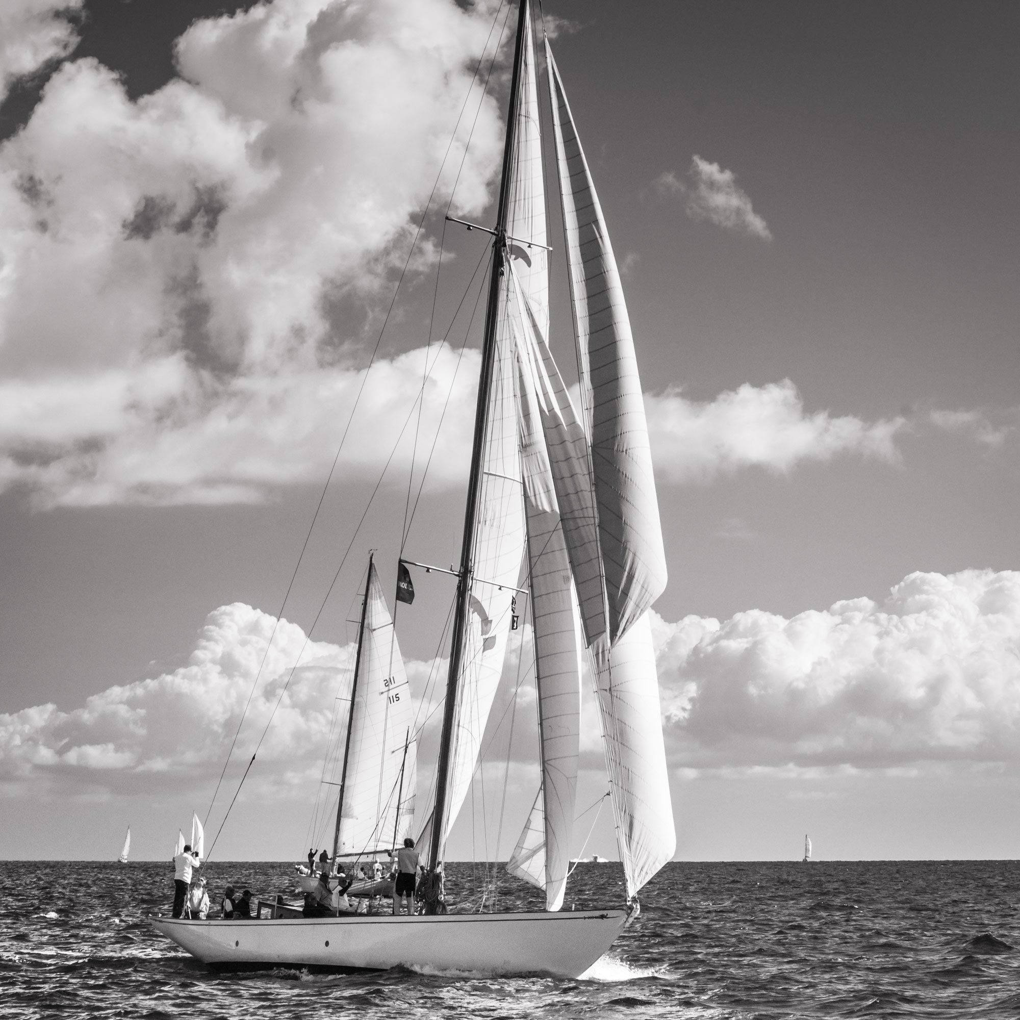 point of sail glass photo print Black and White image